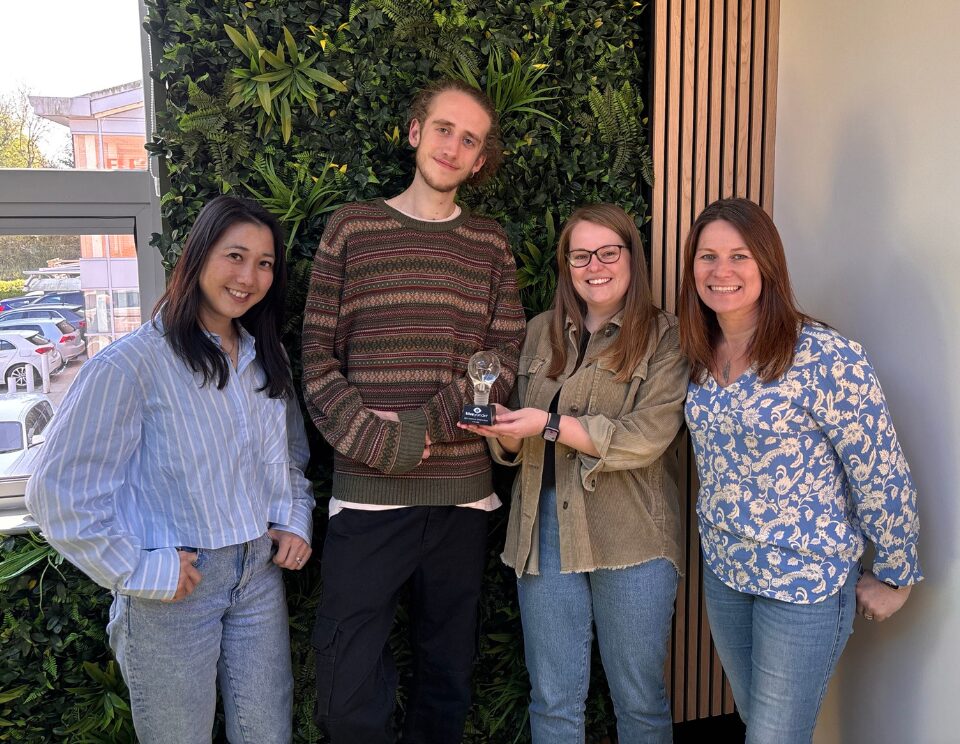 Marketing team receiving their award for internal innovation at Blue Yonder Research